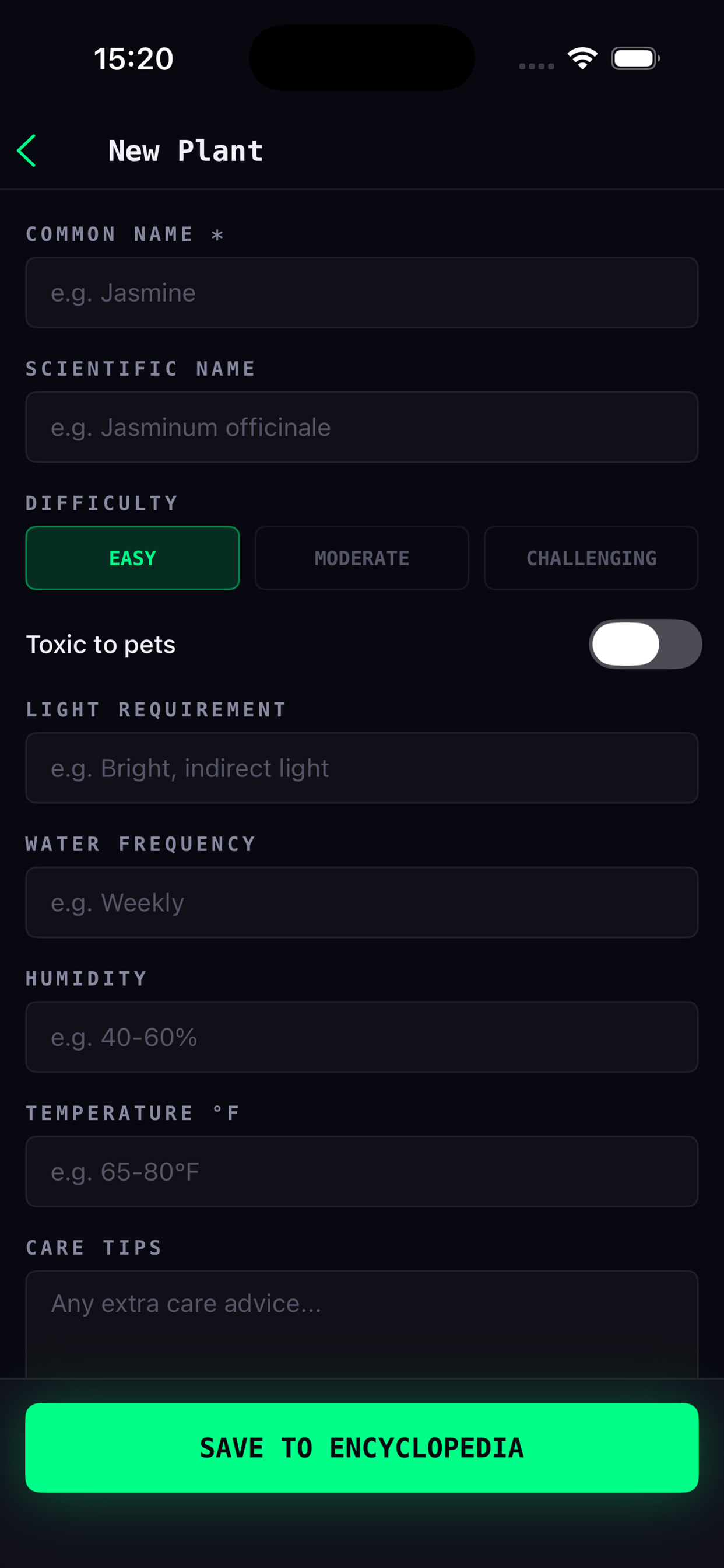 MyPlant Journal: LeafLog