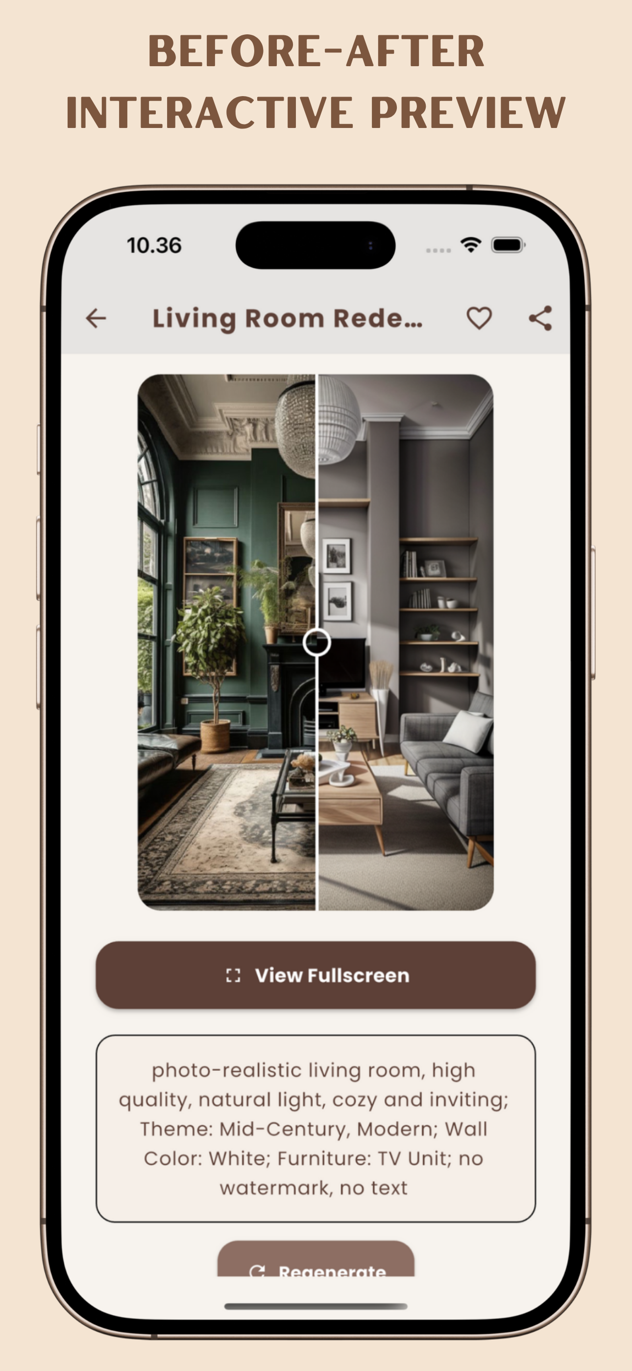 AI Living Room Makeover Design