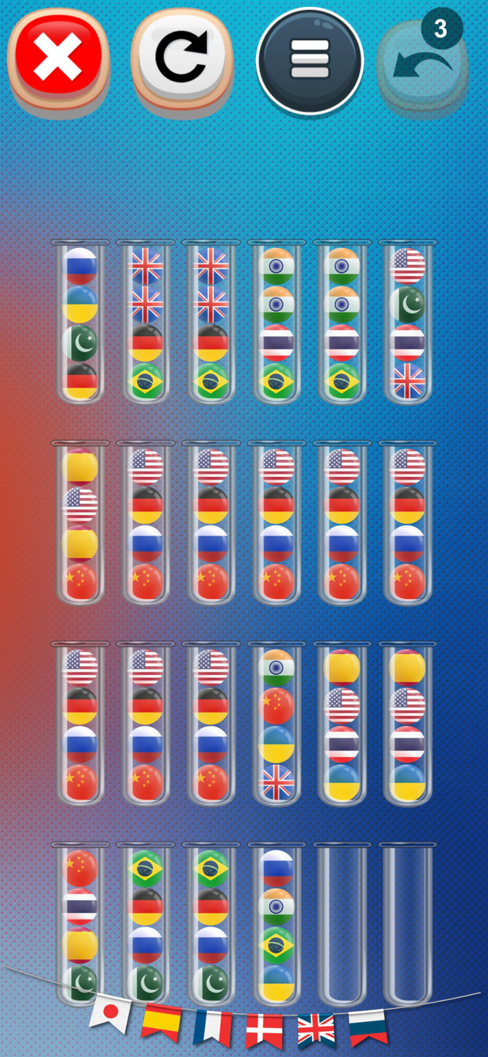 Flag Sort Game Sorting Puzzle