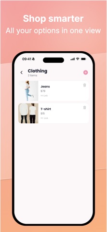 Favly: Shopping wishlist screenshot