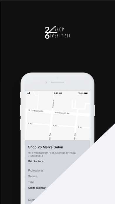 Shop 26 Men’s Salon iPhone screenshot 1 - Lifestyle app