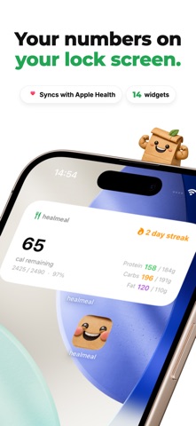 healmeal: Calorie Counter iPhone screenshot