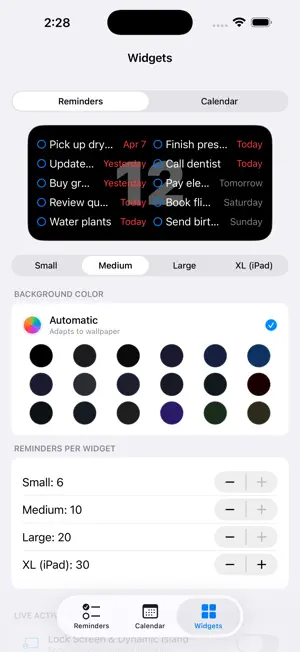 Reminders & Calendar Widget screenshot 4