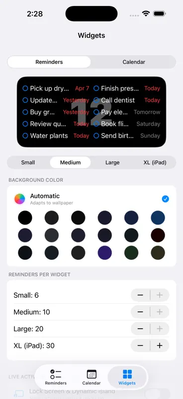 Reminders & Calendar Widget screenshot 4 of 4