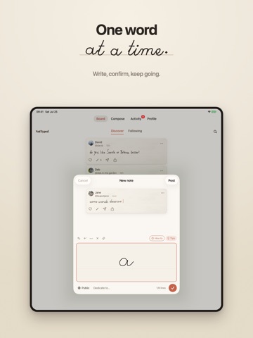 NotTyped iPad screenshot