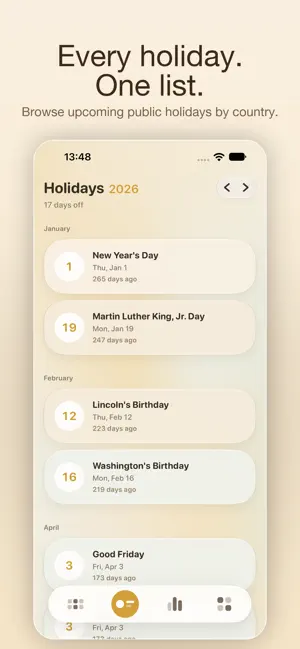 Calenday: Holidays & Free Days screenshot 3