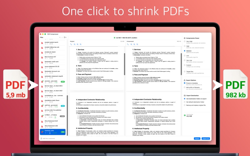 PDF Compressor - Reduce Sizes iPhone screenshot