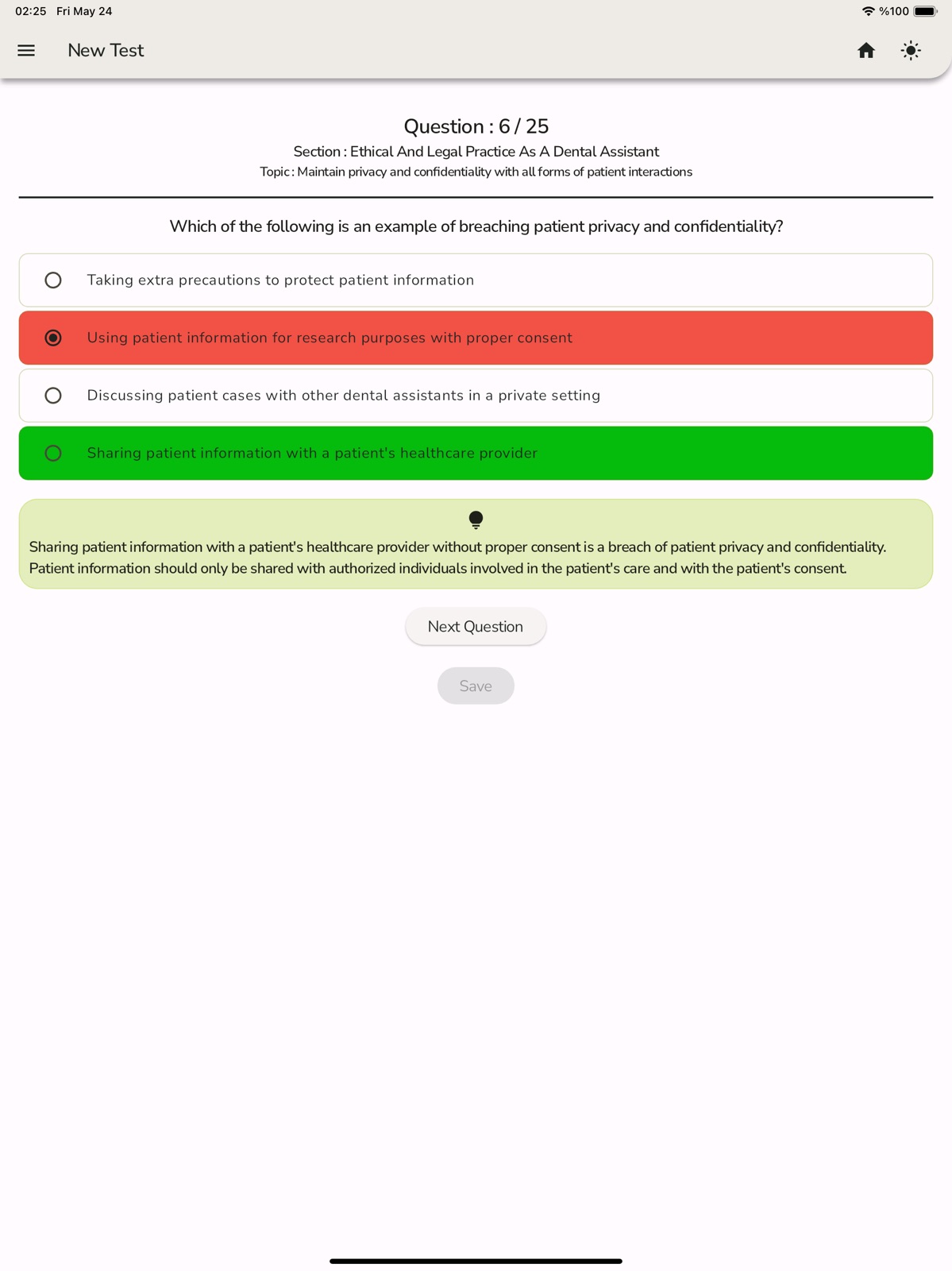 Dental Assisting Exam Practice ipad screenshot 1