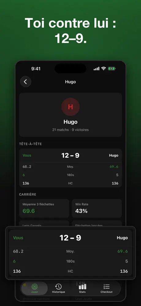 Darts Tracker - Score & Stats — capture d'écran iPhone 7