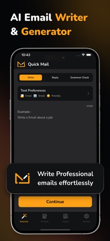 AI Email Writer - QuickMail iPhone screenshot