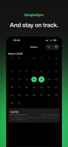 SimpleGym - Log your workouts screenshot