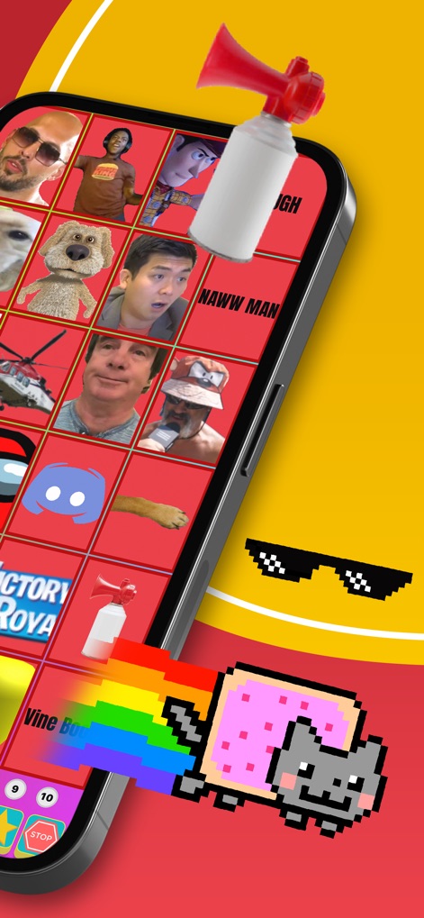 Meme Soundboard 2026 Ultimate - Explore an expansive library of viral memes, from popular figures like Andrew Tate to iconic internet sensations like Nyan Cat, integrated for immediate access.