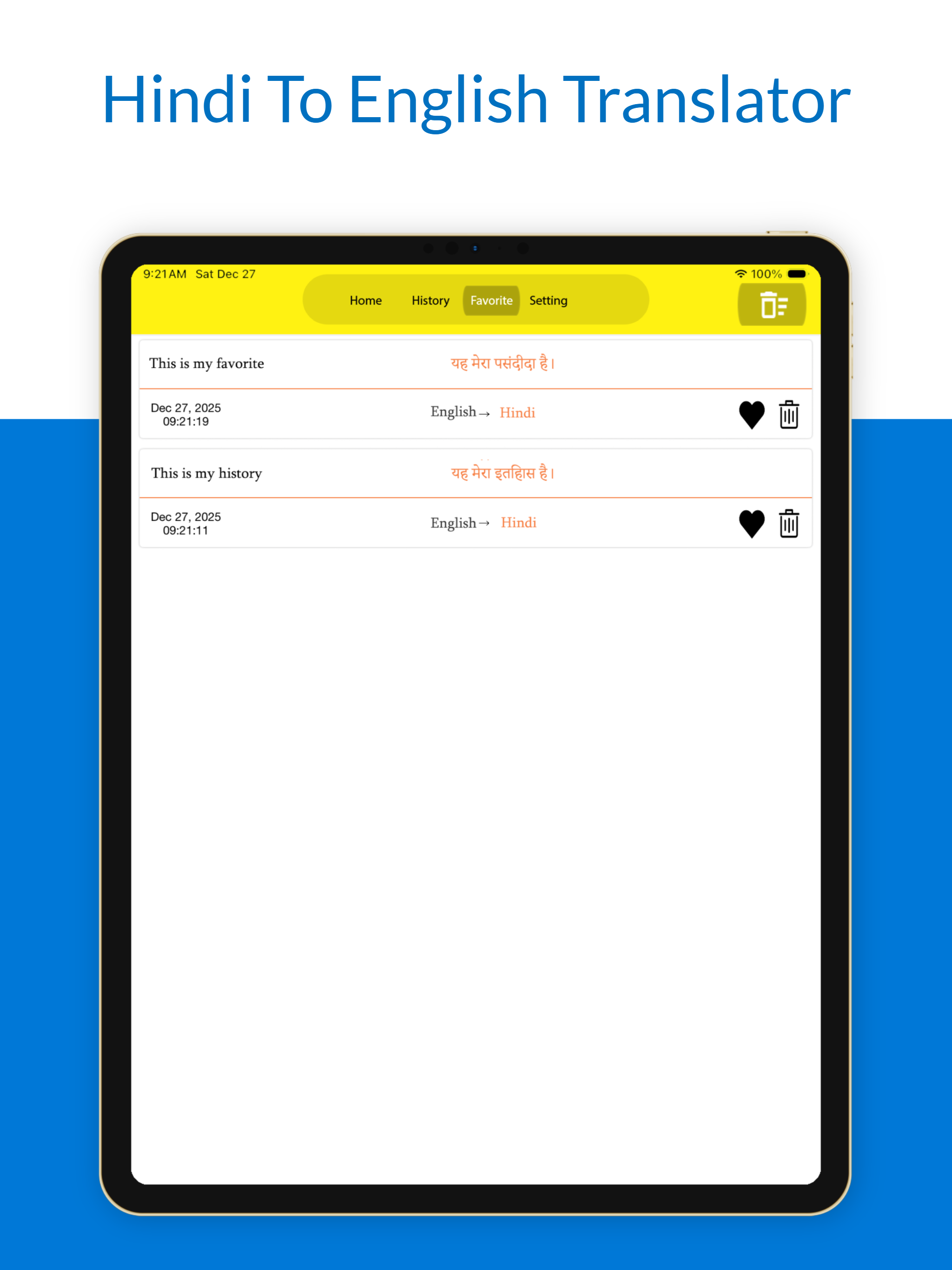 Hindi To English Translator