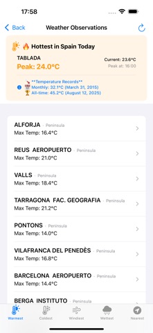 Spain Weather iPhone screenshot 2