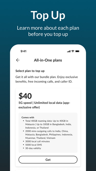 Screenshot #3 pour Singtel Prepaid hi!App