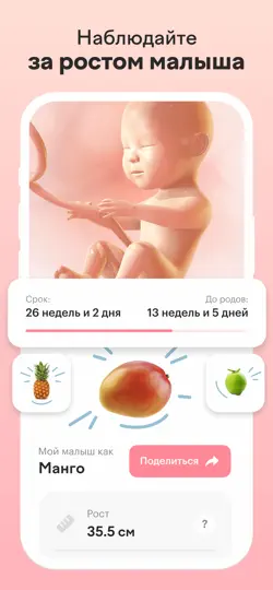 Скриншот Maam — календарь беременности на iPhone 2