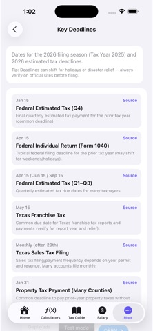 Texas Tax Guide screenshot