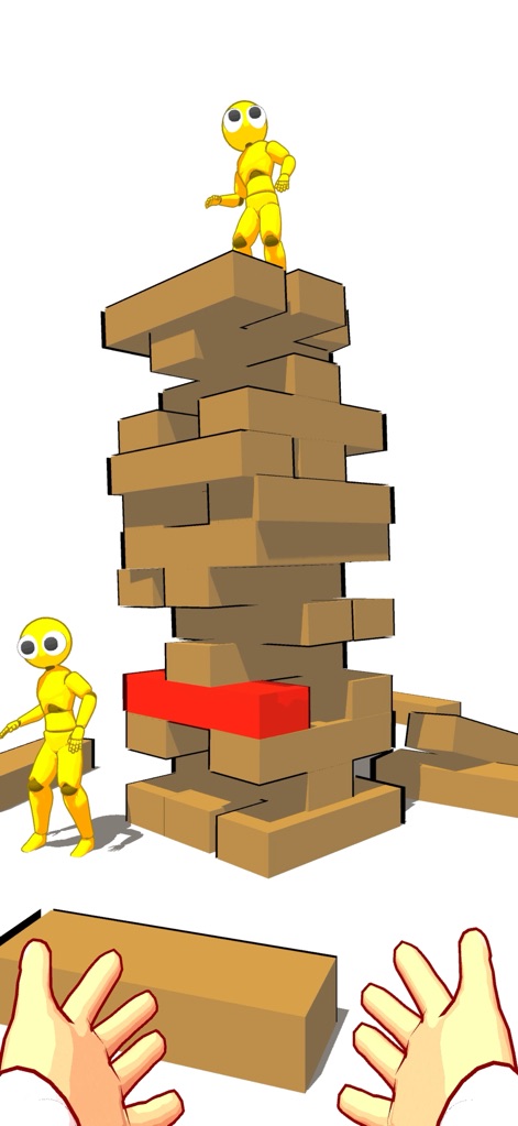 Ragdoll Capture - Discover engaging physics-based challenges, like dislodging a red block from a precarious tower, while interacting with various ragdoll characters.