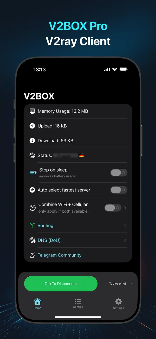 Screenshot #1 pour V2Box Pro - V2ray Client