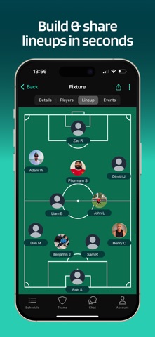 Lineup - Football Team App screenshot