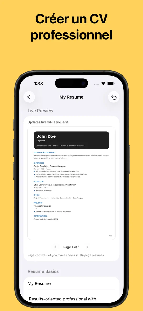 Screenshot #3 pour Créateur de CV - ReadyCV