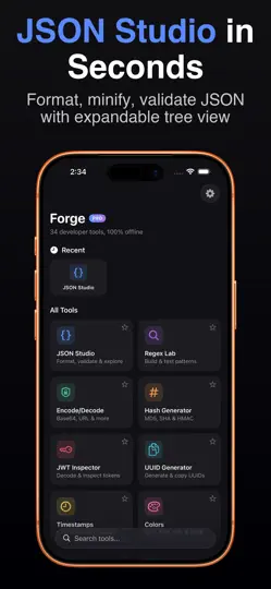 Screenshot von Forge — Developer Toolkit auf dem iPhone 1