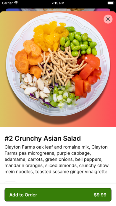 Clayton Farms Salads Screenshot
