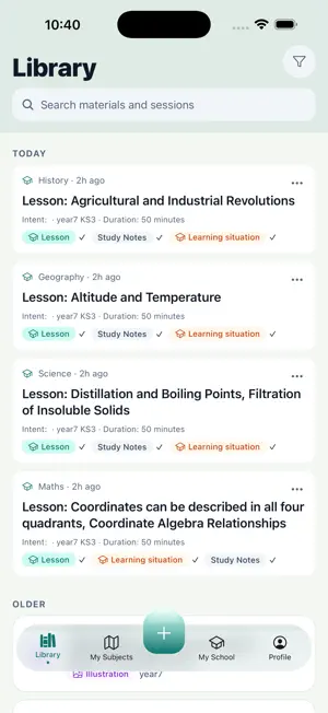 TeachThemAll: class materials screenshot 1
