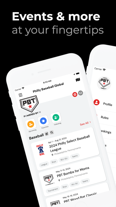 Philly Baseball Tournaments Screenshot