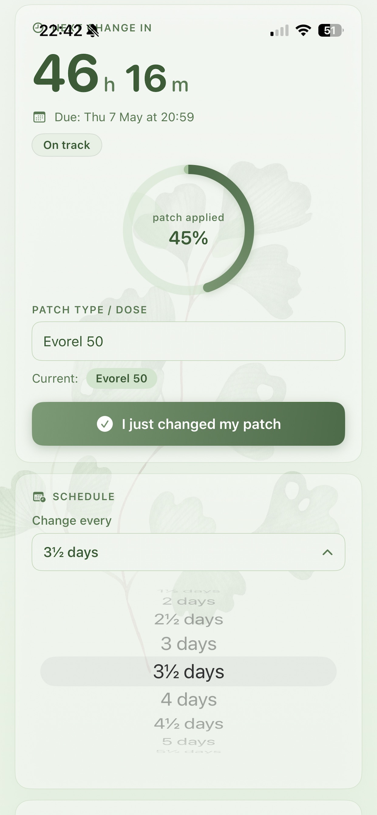 HRT Patch Tracker screenshot 3