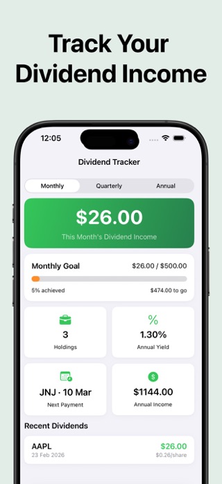 Dividend Tracker: US Stocks Screenshot 1 of 6