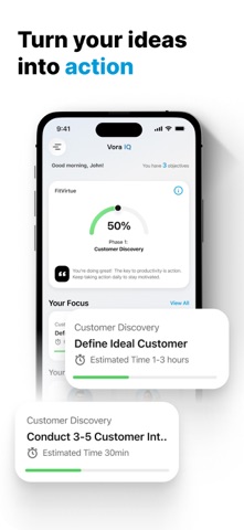 Vora IQ: The AI Startup OS iPhone screenshot