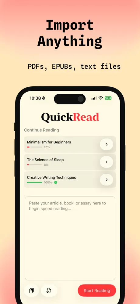 Приложение «Quick Read - RSVP» screenshot 4