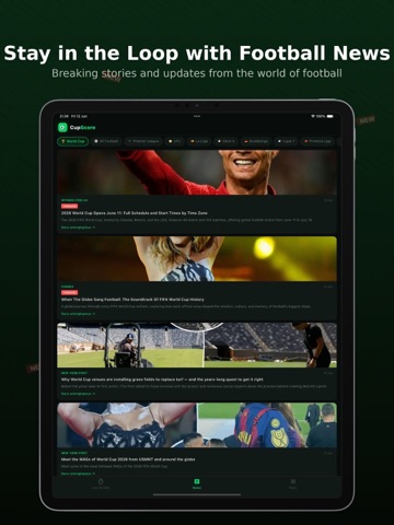 CupScore - Football Live News iPad screenshot
