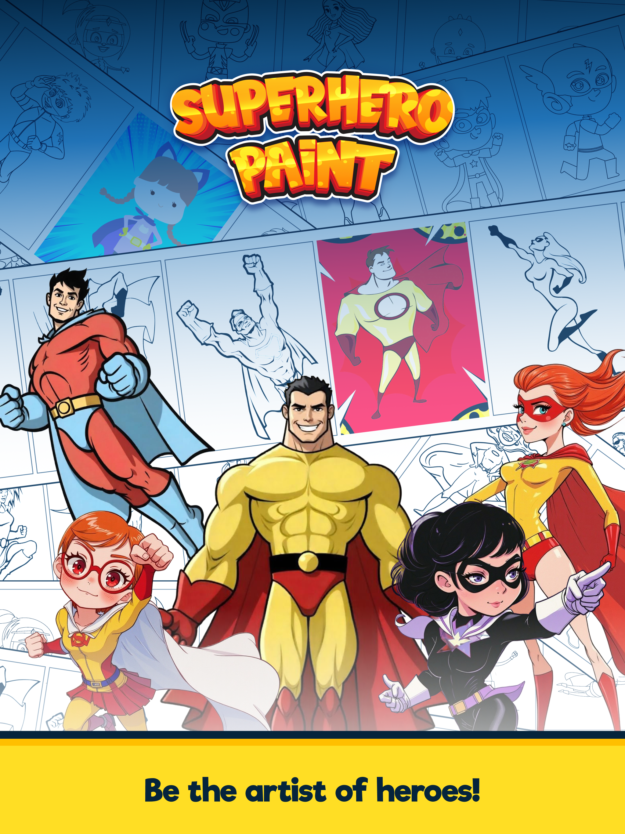 Super heroes drawing pages app screenshot 5
