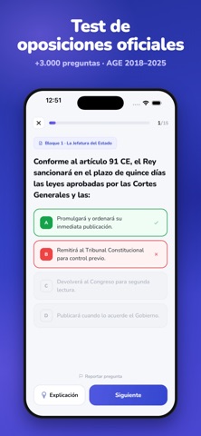 OpositarIA: Test Oposiciones Screenshot 3 of 4
