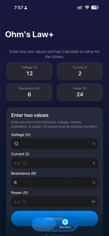 Ohm's Law+ screenshot
