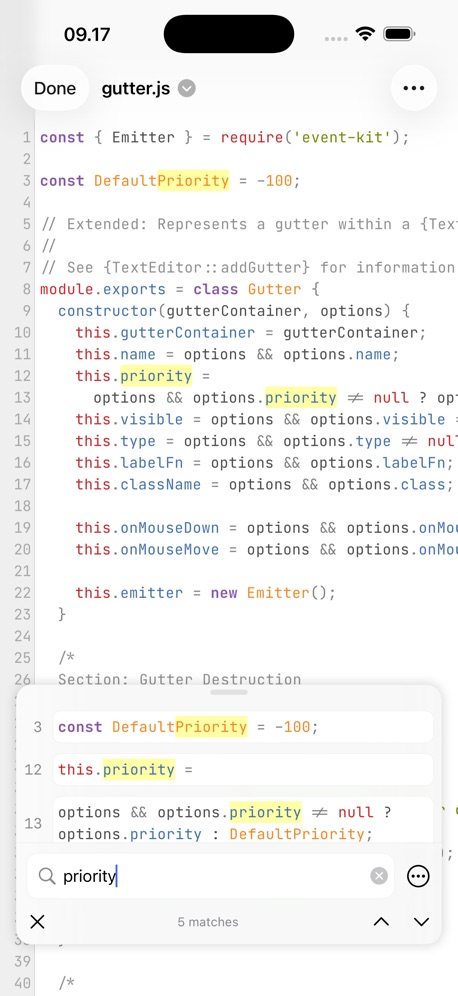 Runestone Text Editor App Store screenshot 4, no headline. A word in a different colour.