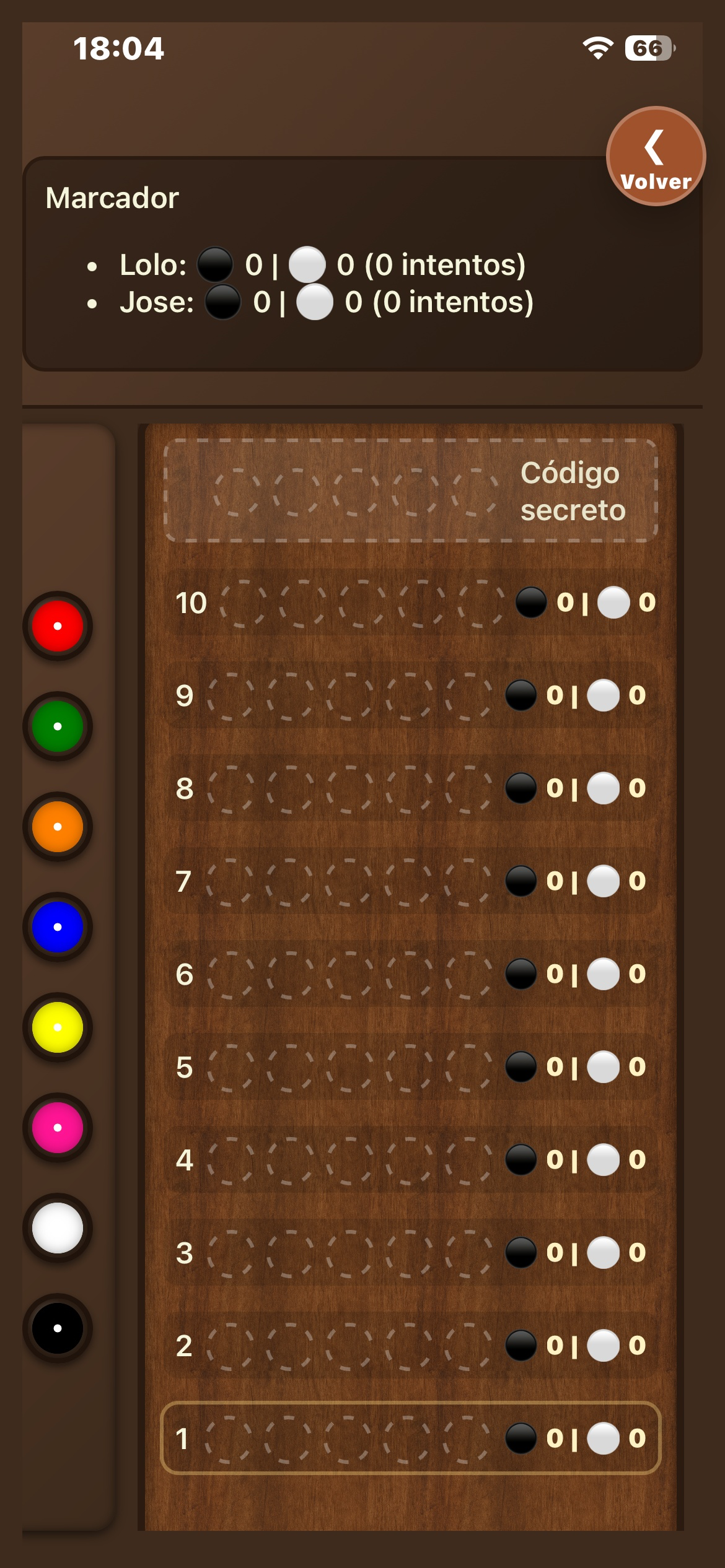 Mastermind Multisesión screenshot 2