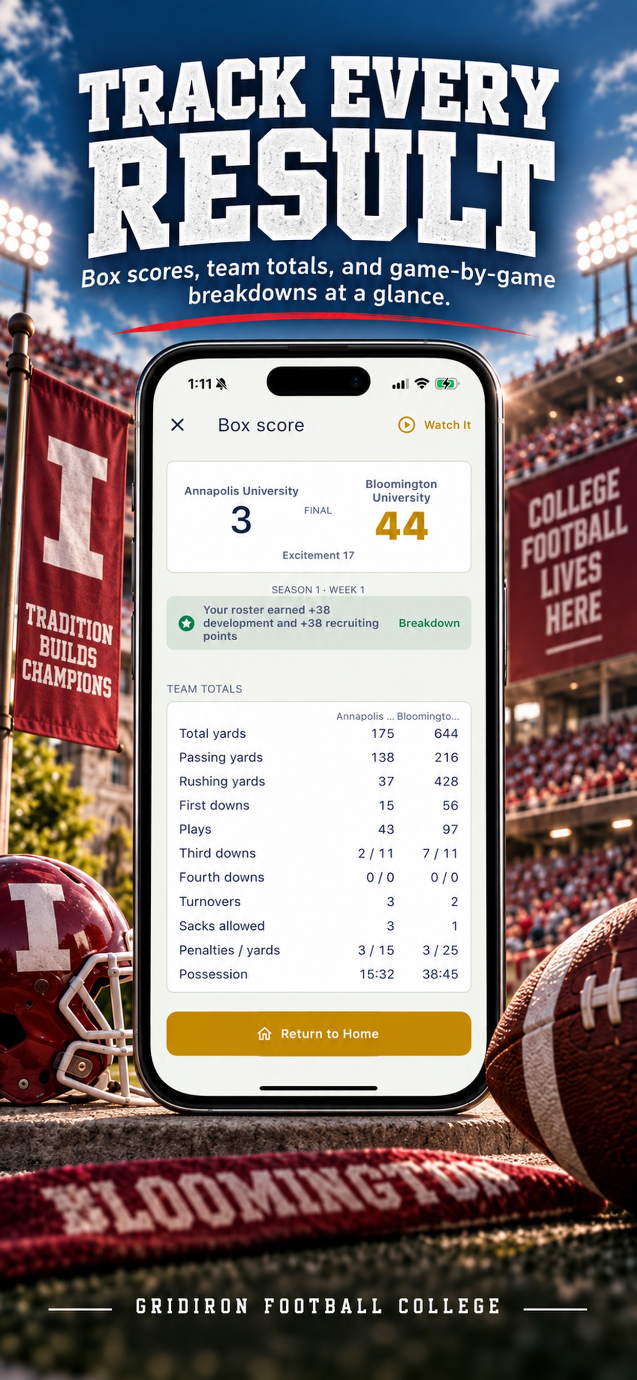 Screenshot 10 of Gridiron Football College Sim