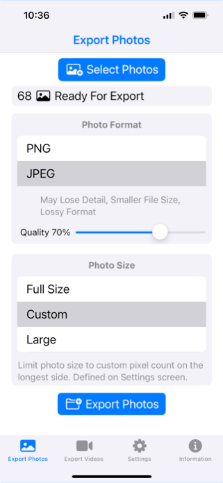 Photo Export Screenshot 7 of 9