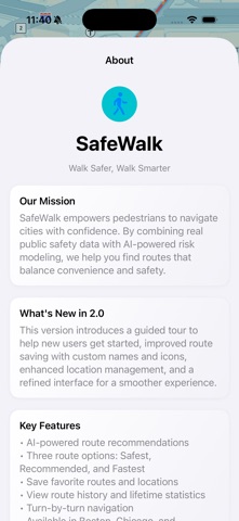 SafeWalk AI iPhone screenshot