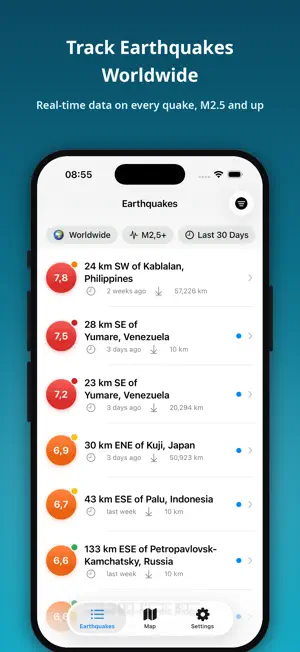 Earthquake Alerts & Live Map screenshot 3