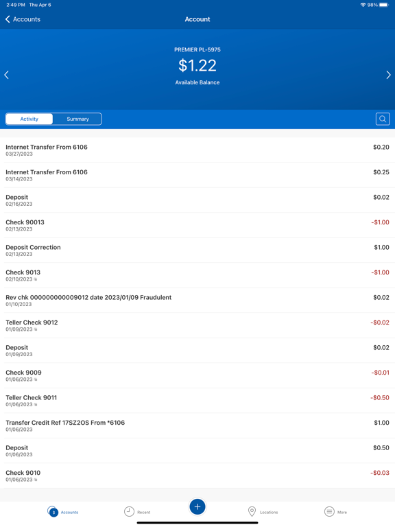 Harford Bank iPad screenshot 3 - Finance app