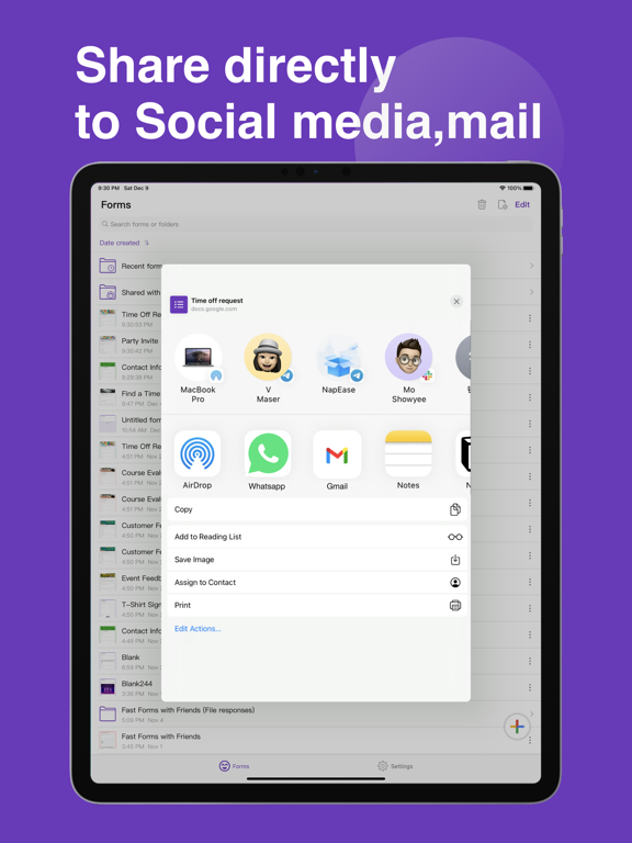 Forms for Google Drive iPad screenshot 5 - Productivity app
