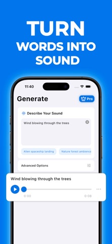 AI Sound Effects Generator iPhone screenshot