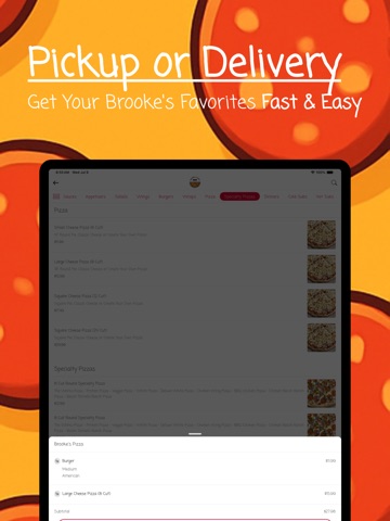 Brooke's Pizza iPad screenshot