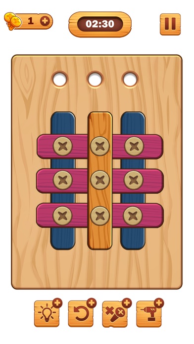 ねじパズル: 木のナットとボルトのおすすめ画像1