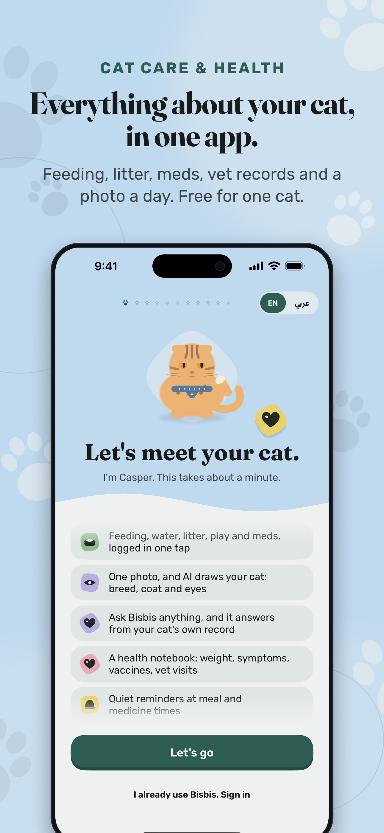 Screenshot 1 of Bisbis AI: Cat Health & Care