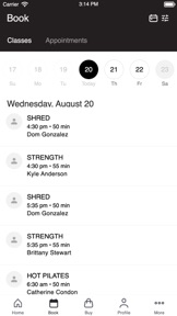 The Studio Booking App screenshot